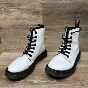 Dr. Martens Luana White Leather Combat Boots Women's Size 7
